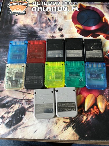 Sony Playstation And Ps2 Memory Card Lot! Blue, Red, Green, Yellow! 12 In Total!
