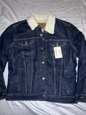 NEW Levis Type 3 sherpa trucker juniper rise denim jacket Size Mediu men A79 A77