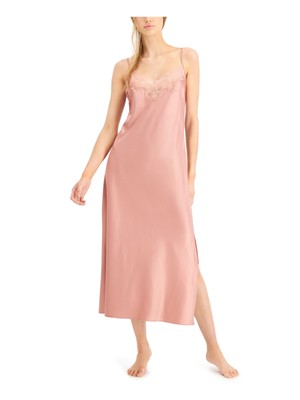 

INC Intimates Розовое платье-комбинация с регулируемыми разрезами по бокам Ночная рубашка, Розовый