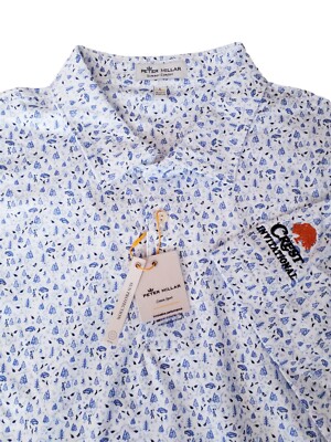 NWT Peter Millar Men's Large Sawyer Performance Jersey Polo Crest Invitational