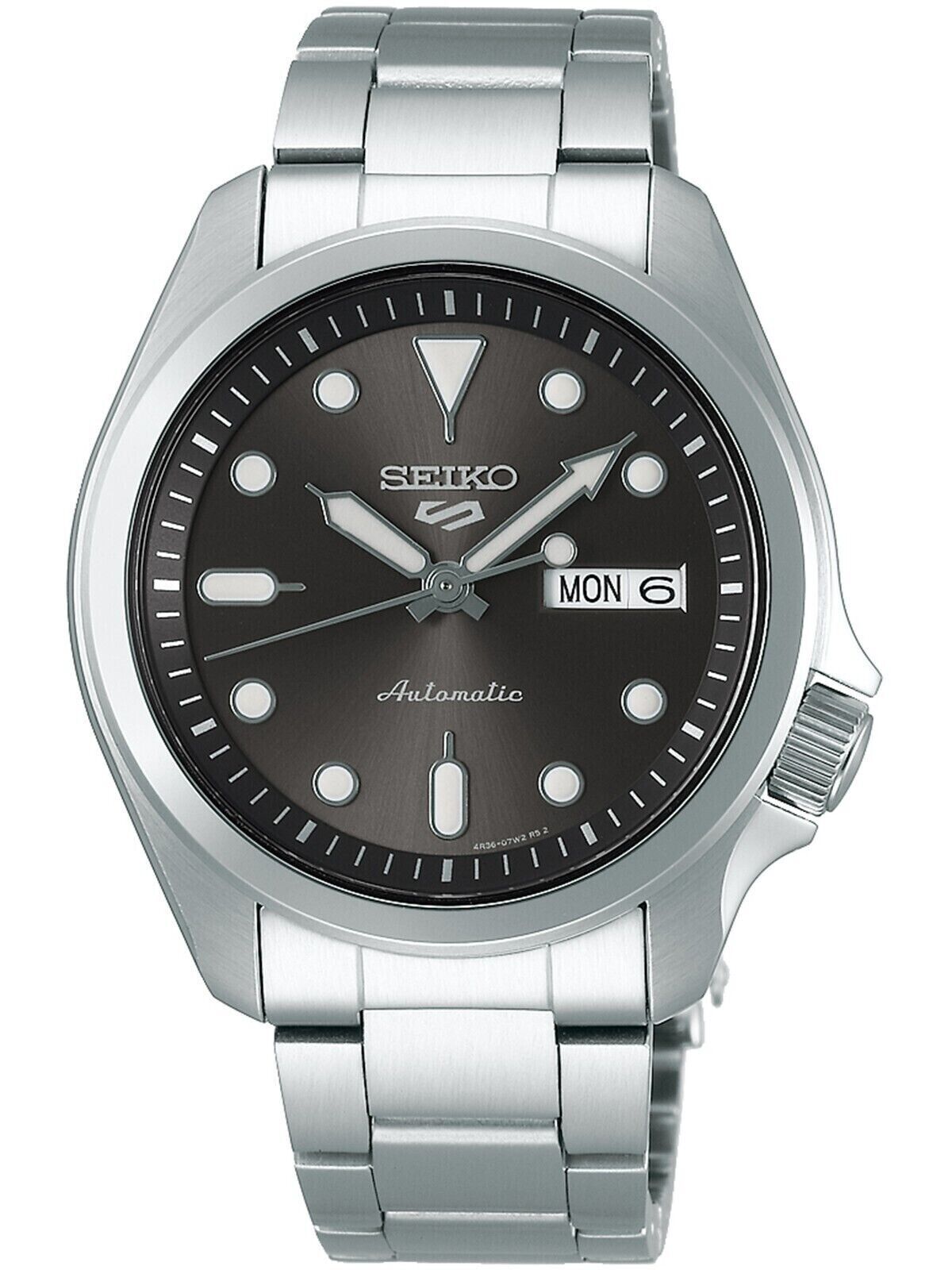Pre-owned Seiko Men's 5 Sports 24-jewel Automatic Grey Dial Ss Bracelet Watch Srpe51