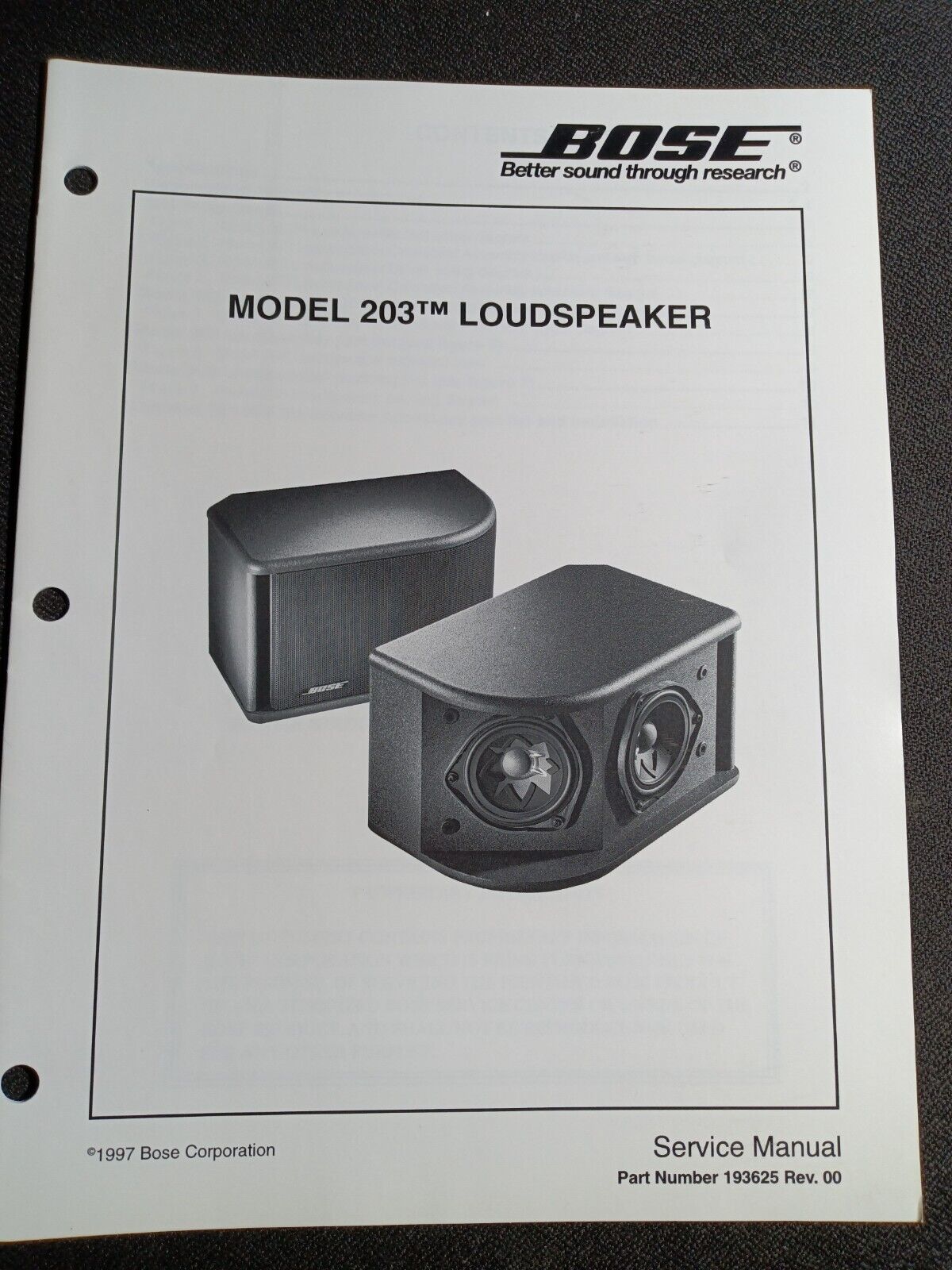 BOSE 203 Model Loudspeaker Service Manual Original | eBay BOSE 203 Model Loudspeaker Service Manual Original | eBay