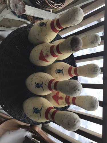 ABC Approved Bowling Pin Blue  Eagle Dura Mark Plastic Coating Worn Used AMF