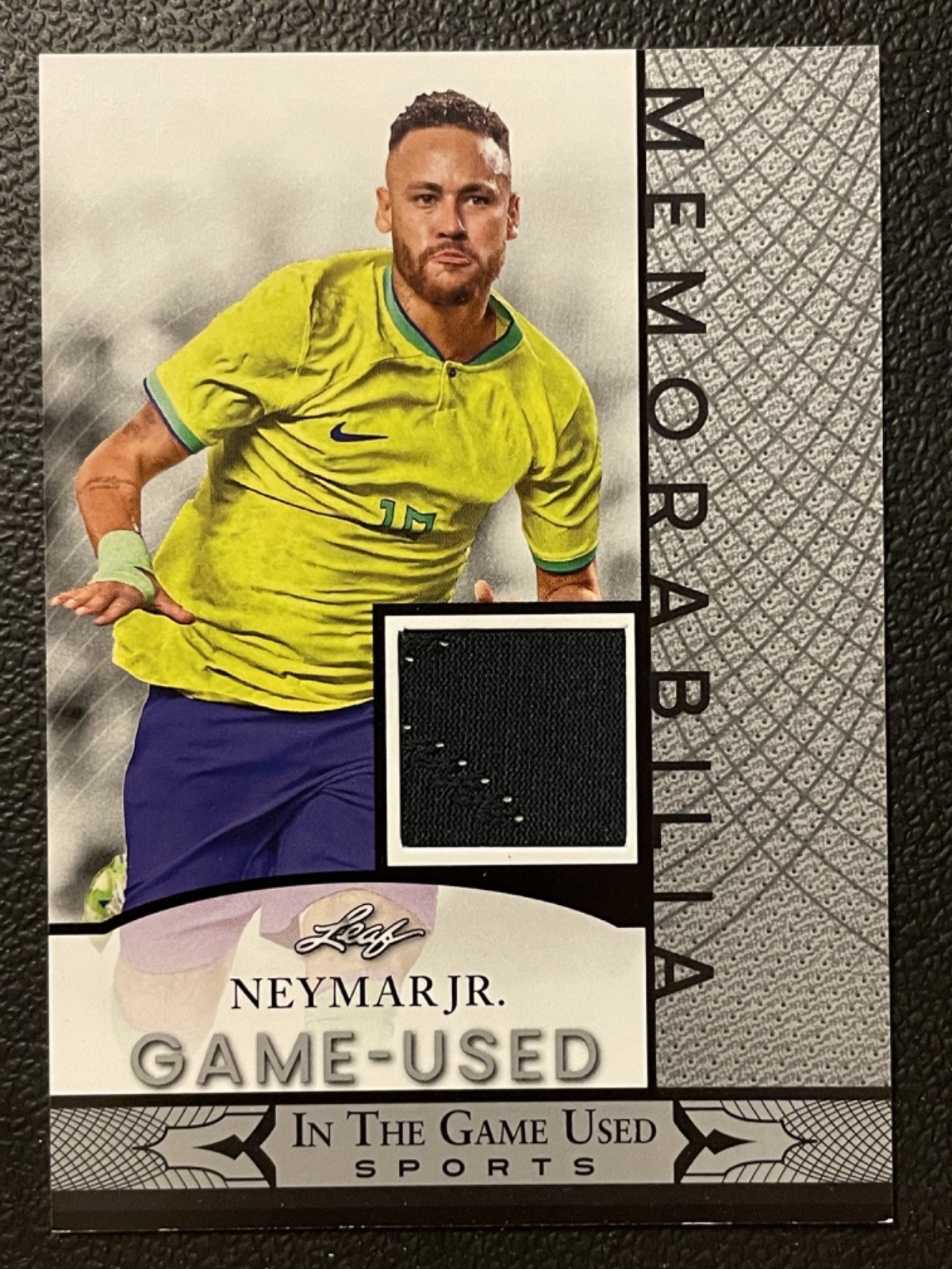 2024 Leaf In The Game Used Memorabilia Silver Neymar Jr. Jersey