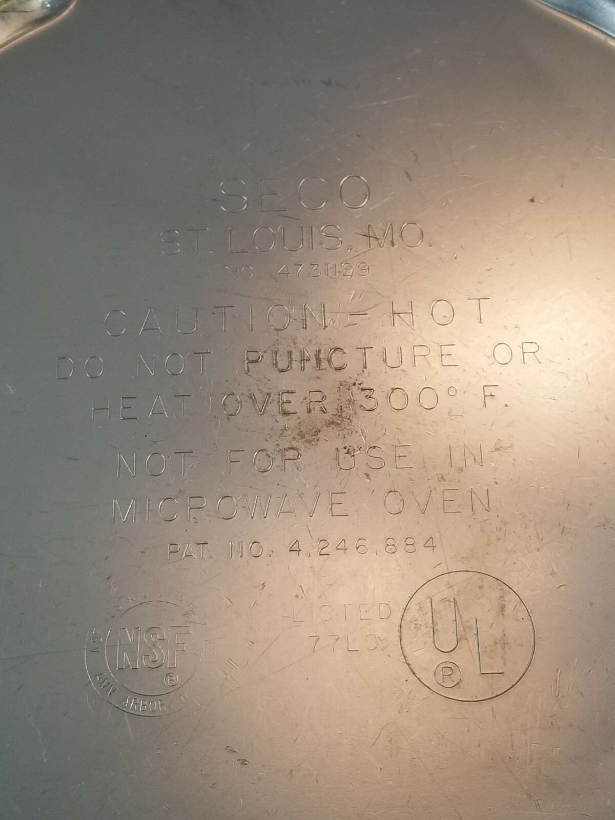 Dinex Seco Wax Based Food Warmer  Lot(120-10)