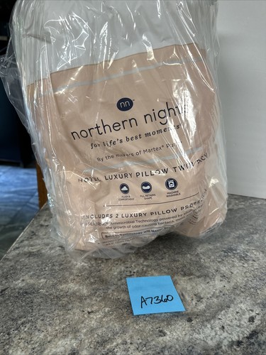 Northern Nights Hotel Luxury Firm Plush Pillow 2 Pack W/silverbac Protector King
