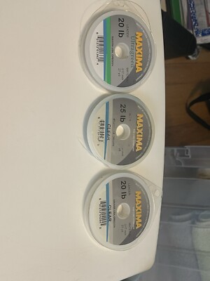 Lot Of 3 Maxima Leader 27yd Spool Clear  20-25-lb