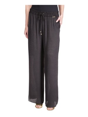 MICHAEL MICHAEL KORS Женские черные брюки с широкими штанинами и высокой талией Petites P\S