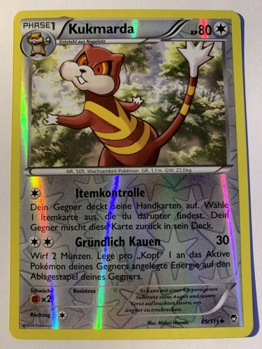 Pokemon Kukmarda 85111 Fliegende Fäuste Reverse Holo DE NM-Mint