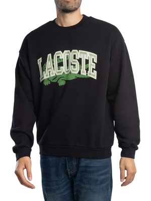 Мужская свободная толстовка с графическим принтом Lacoste, черный