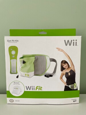 Nintendo Wii Get Fit Kit- Pouch, Green Remote Jacket & Hat-Open Box