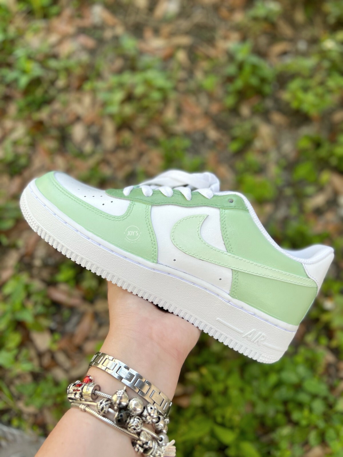 Pre-owned Nike Olive Green Custom  Air Force 1 Low Sneakers-brand