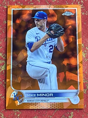 2022 Topps Chrome Sapphire Mike Minor Orange Refractor /25 #155 Royals Braves