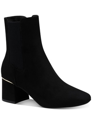 

ALFANI Женские черные ботильоны Goring Comfort Rockee на блочном каблуке с квадратным носком, 6 м, Черный, 10013470200