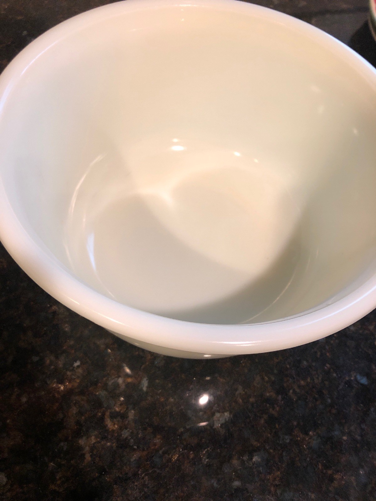 Vintage Hamilton Beach Mixing Bowl PYREX Large Custard Yellow Milk Glass