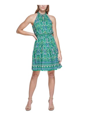

VINCE CAMUTO Женское зеленое платье-пуловер на подкладке с завязками и разрезом без рукавов, Зеленый