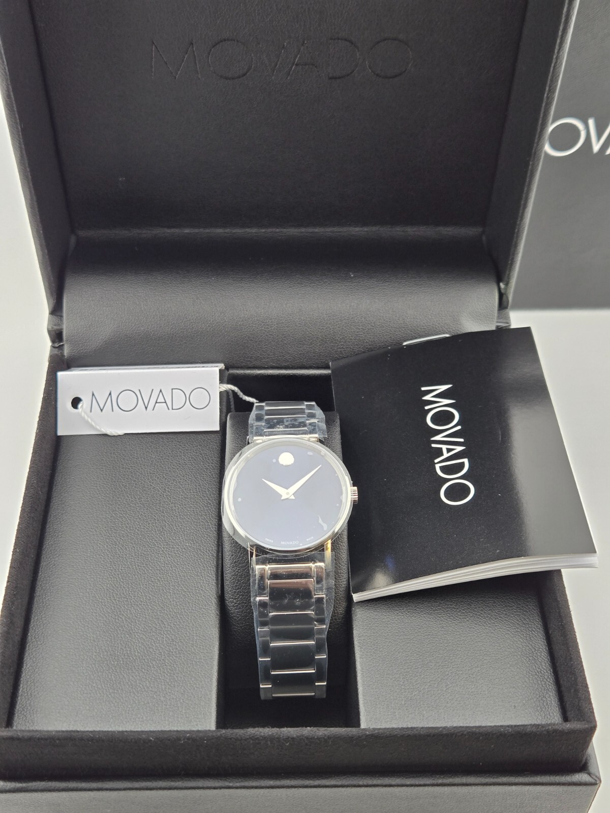 Pre-owned Movado $995 Msrp |  Women's Classic Museum Blue Dial Swiss Made Watch - 0607235