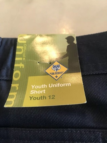 NWT Boy Scouts of America BSA Navy Blue Uniform Troop Camp Shorts - Size 12