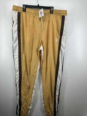 Puma Lux Woven T7 Track Pant Mens Sz 3XL Brown Honey Mustard Active Wear Joggers