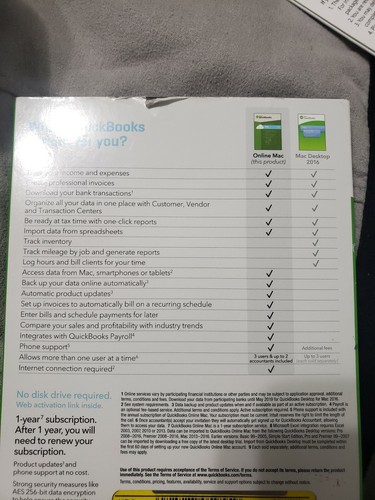 New Factory-Sealed QuickBooks Online Mac 2017 Small Business Cloud Accounting