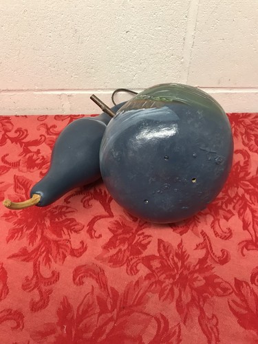 Hand painted Goose Neck Gourd Lighthouse Scene Birdhouse