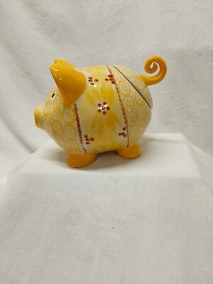Temptatios By Tara Old World Yellow Pig Canister