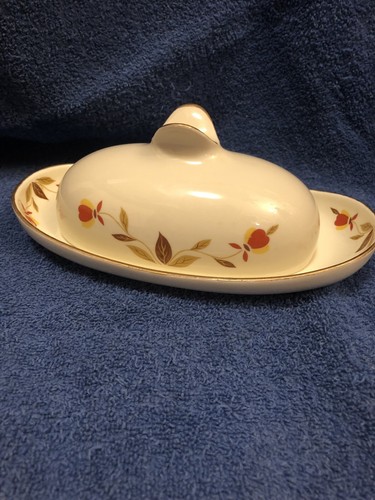 Hall Jewel Autumn Leaf ‘Wings’, 'Butterfly', 'Quarter-Pounder' Butter Dish