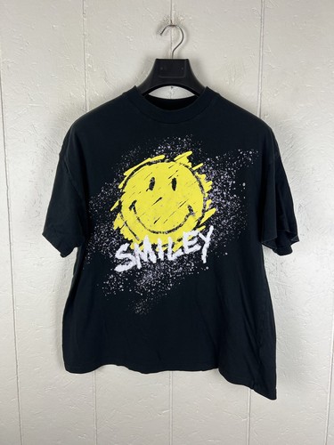 Smiley x H&M Shirt Womens Small Black Graphic Crew Neck