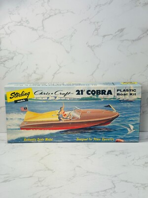 Vintage 1956 Sterling Models Chris Craft 21' Cobra Speed Boat Kit #B16-298
