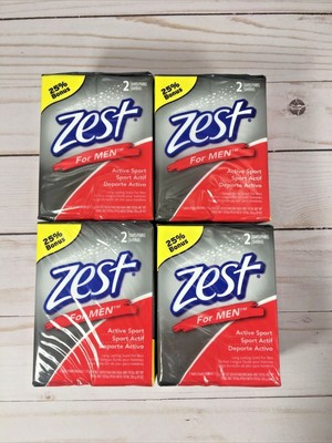 ZEST for Men Active Sport Bar Soap 2 pack (Lot of 4) 8 Bars Total Discontinued