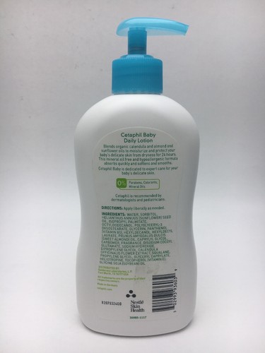Cetaphil Baby Daily Lotion w/ Organic Calendula, 13.5 oz Face & Body New C24 C