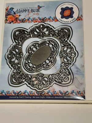 NEW Find It Trading Berries Beauties Happy Blue Birds 4 Dies Happy Frame 5x5