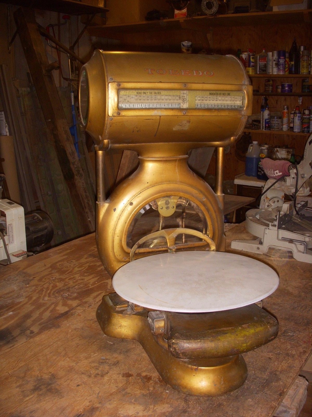 antique toledo scale/ antique country store scale.