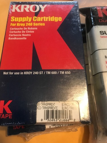Kroy Supply Cartridge 240 Series # 2227502 Photoclip Sealed Retail Plastic READ!