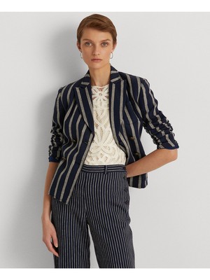 

LAUREN RALPH LAUREN Женский темно-синий двубортный пиджак с подплечниками, Navy, 200868257001
