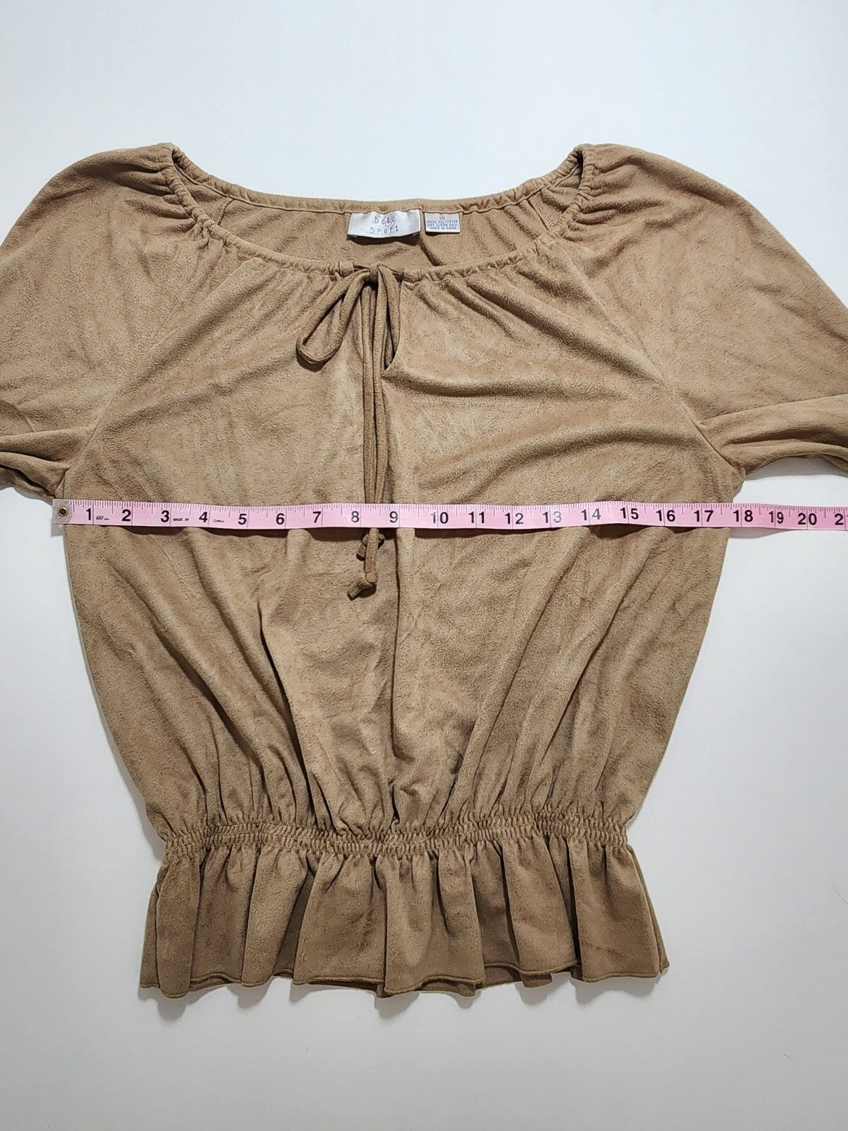 Betu Sport Long Sleeve Scoop Neck Brown Pullover Blouse Top Shirt Size 10