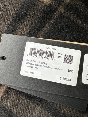 Pre-owned Hugo Boss C-cam Relaxed Fit Wool Overcoat Dark Green/brown Size 38r $795