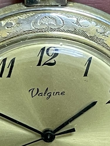 vintage Valgine Pocket Watch Mechanical Open Face Swiss Made gold