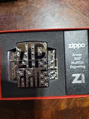 Zippo 46312, Reverse Pattern Deep Carve Armor Lighter, Black