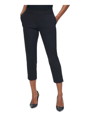 

CALVIN KLEIN Женские черные укороченные брюки для работы без застежки, Черный, 007P7850BLK