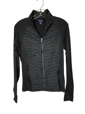 Studio Park x Kerstin Lindquist Front-Zip Knit Jacket A628888 Black Small New