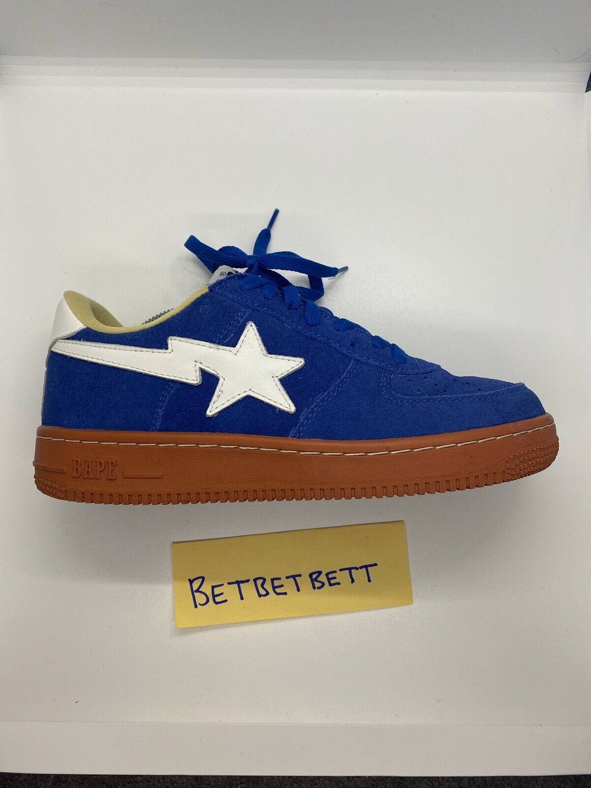 Bape Bapesta Blue Suede Brick Sole Gum UK 8 US 9 2011 Rare