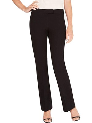 

ANNE KLEIN Женские черные рабочие брюки-клеш с застежкой на крючки, Черный, 10819428