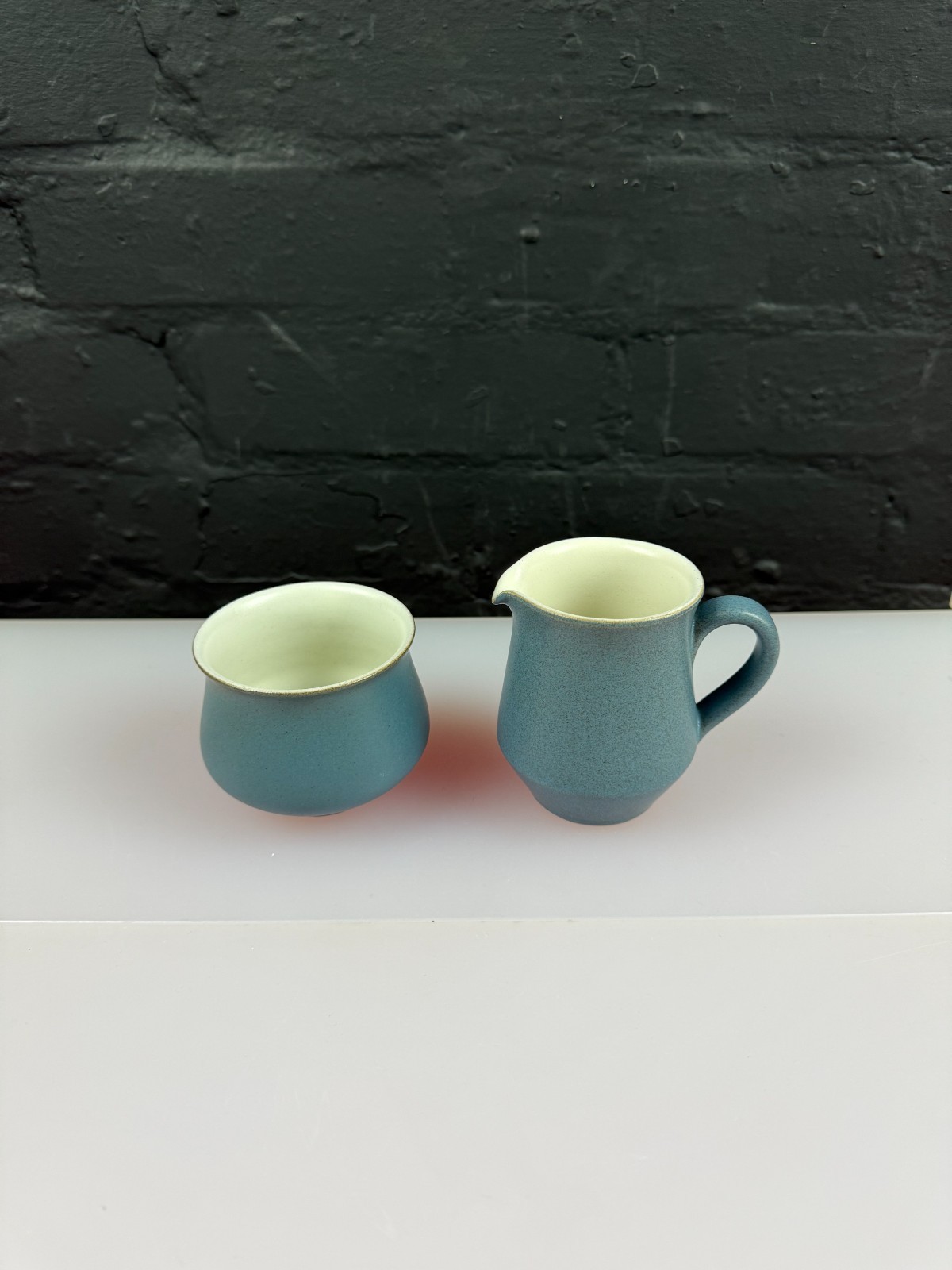 Denby Echo Milk / Cream Jug 3.5" and Open Sugar Bowl Set