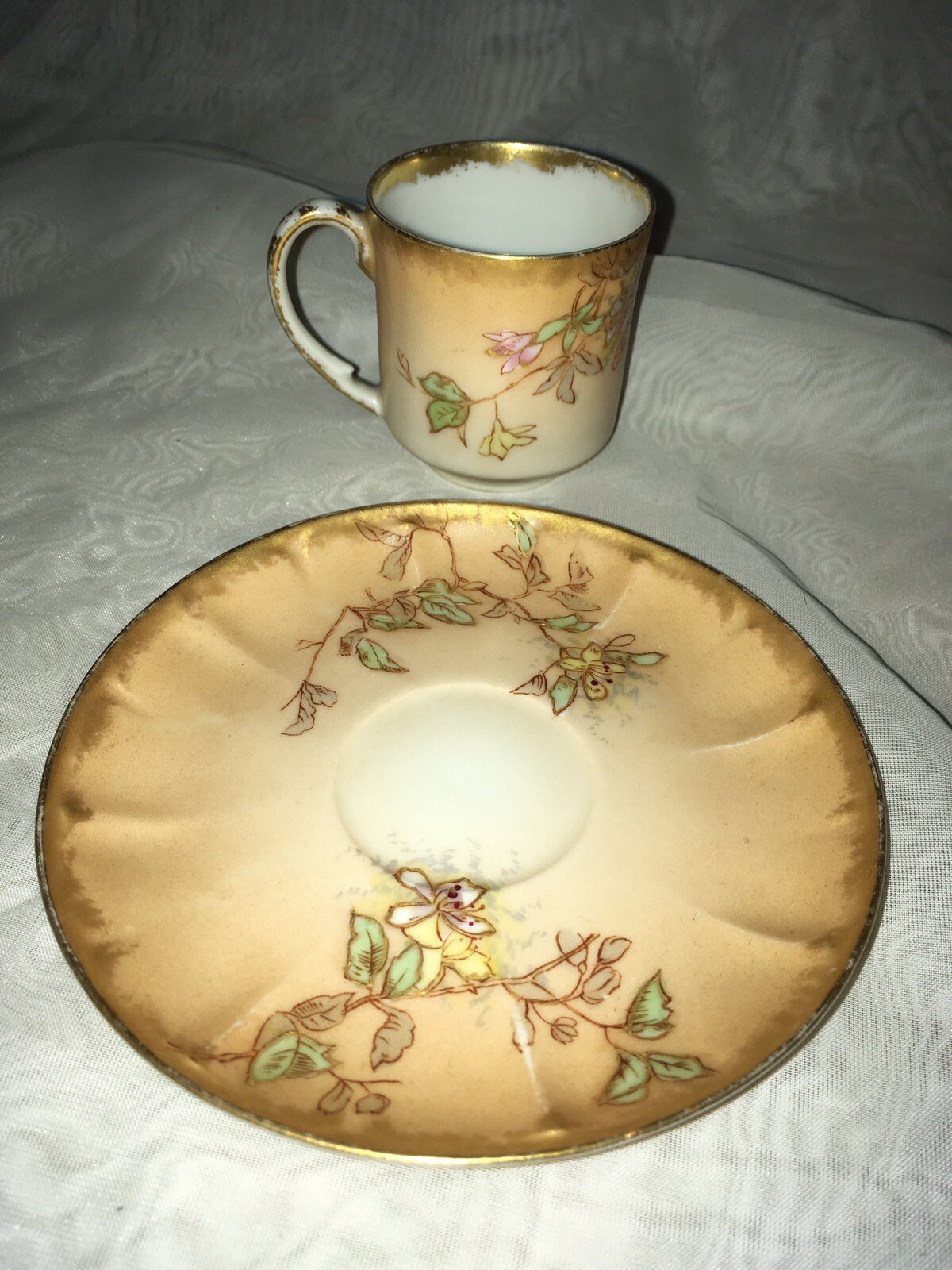 Beautiful JPL Jean Pouyat Limoges Handpainted Floral Tea cup & Saucer