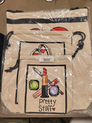 Brighton Spring 3 Pc Travel Set Canvas Draw String Bags by Tom Clancy NEW