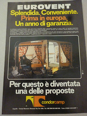 # ADVERTISING PUBBLICITA' -  ROULOTTE EUROVENT  SPLENDIDA CONVENIENTE  - 1982