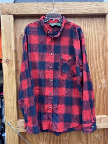 NWOT XL Stillwater Supply Co Red & Navy Plaid Flannel Button Down Long Sleeve