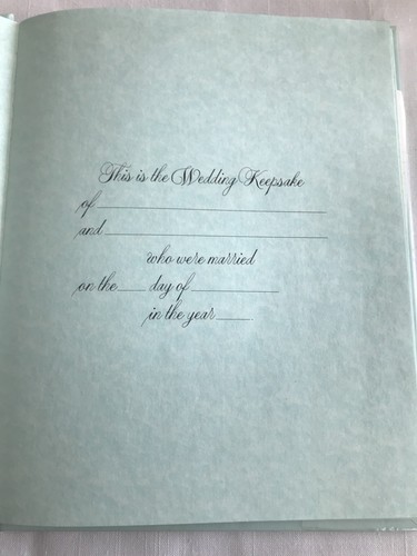 Vintage Hallmark Keepsake Deluxe Wedding Album Memory Book Mint Green Unused