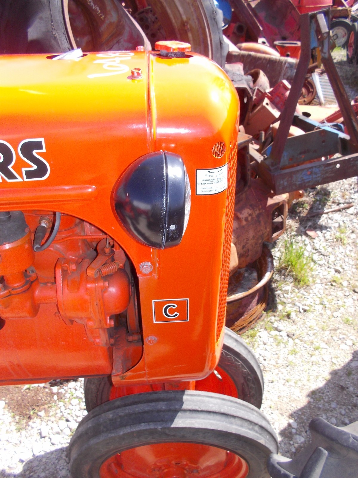 Allis Chalmers C tractor REPAINTED AC front nose cone grill w/ screen over radia